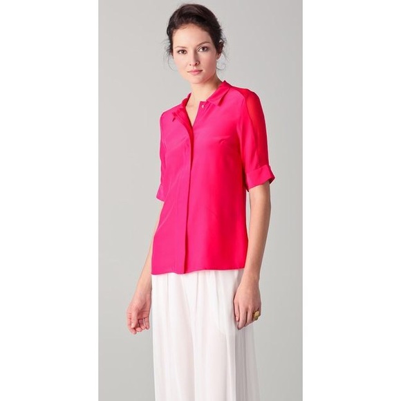 Elizabeth and James Pink Silk Blouse - Picture 7 of 7